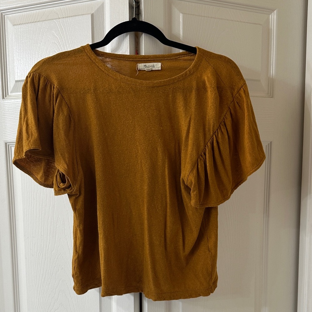 Madewell Women's Short Sleeve Top in Mustard
